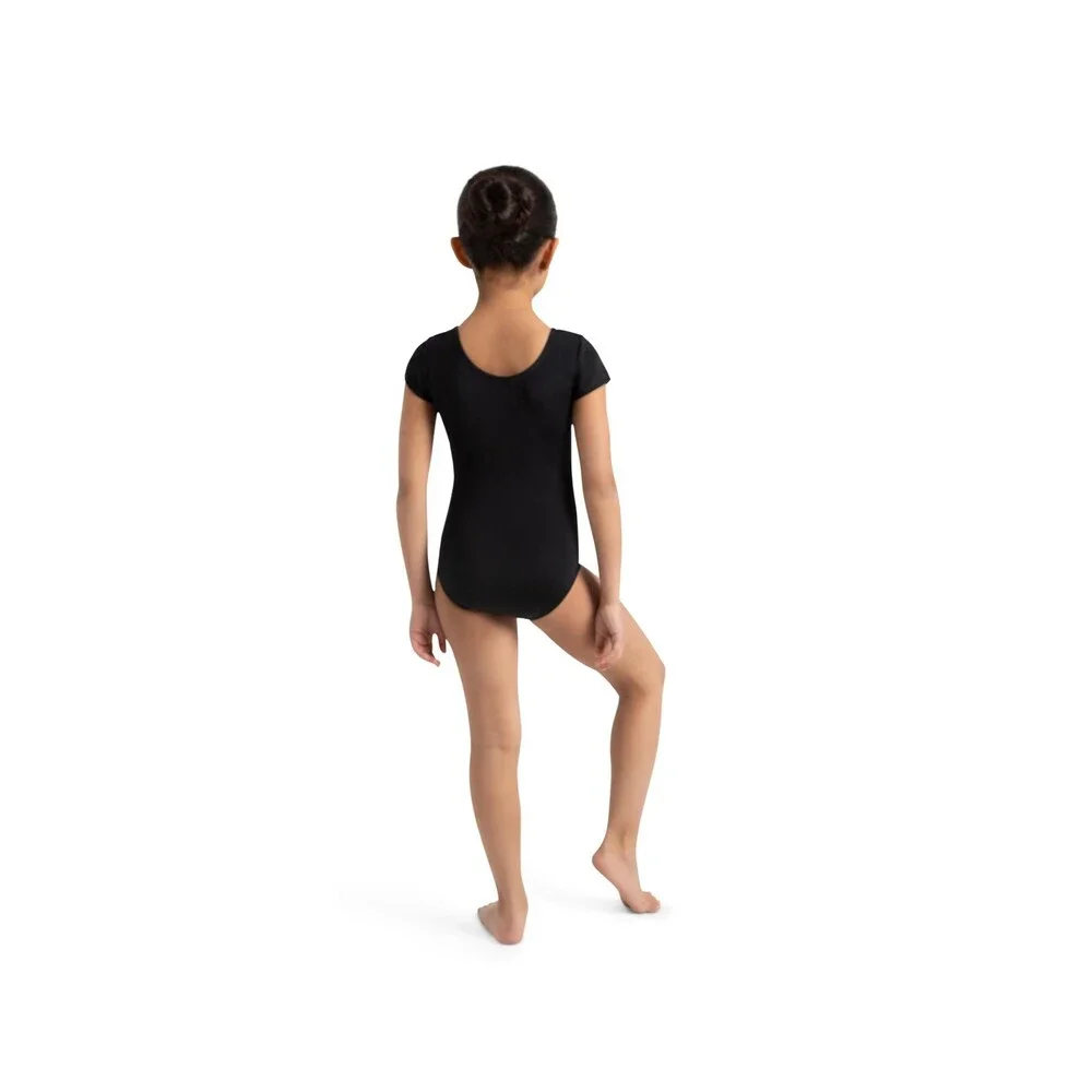 Capezio Girls' Black Team Basic Short Sleeve Athletic Leotards US 12-14 L